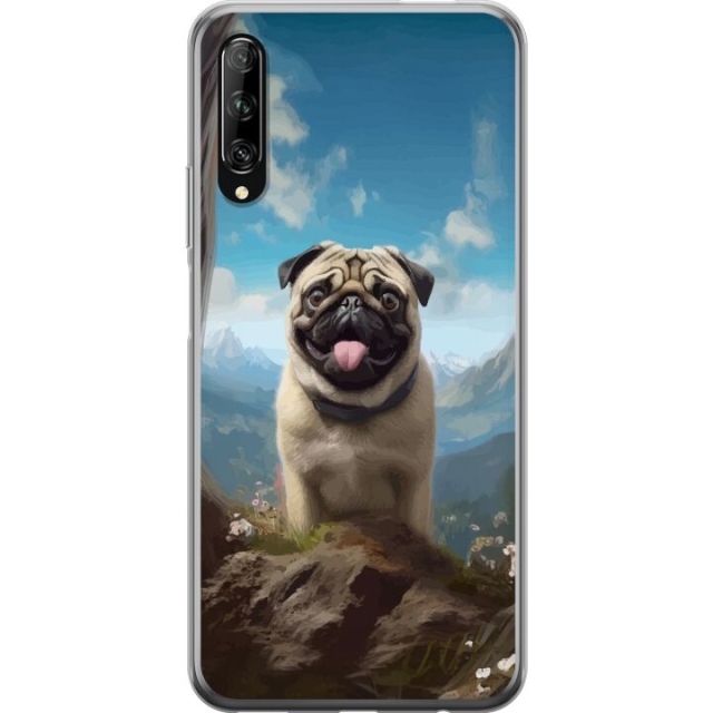 Mobiele hoes voor Huawei P smart Pro 2019 met Blije Hond ontwerp