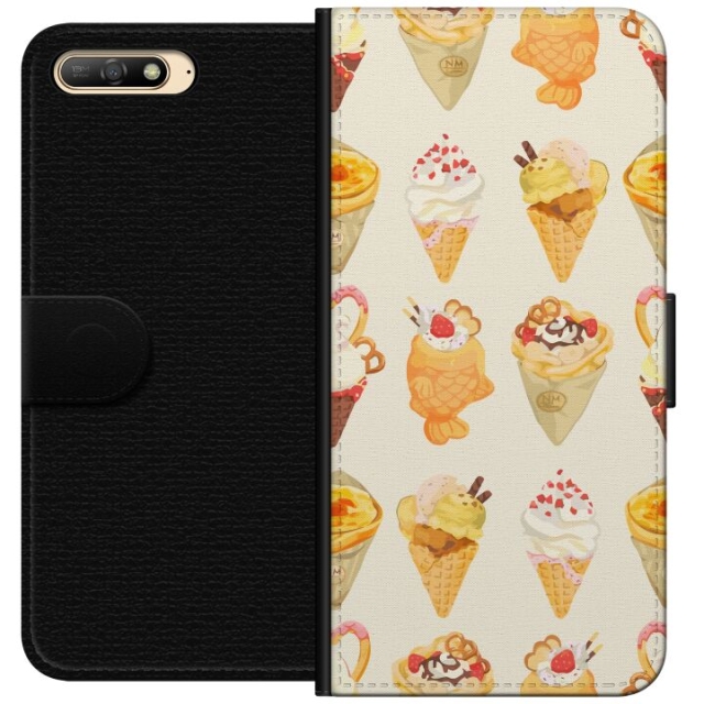 Portemonnee-hoesje voor Huawei Y6 (2018) met Glasachtig ontwerp