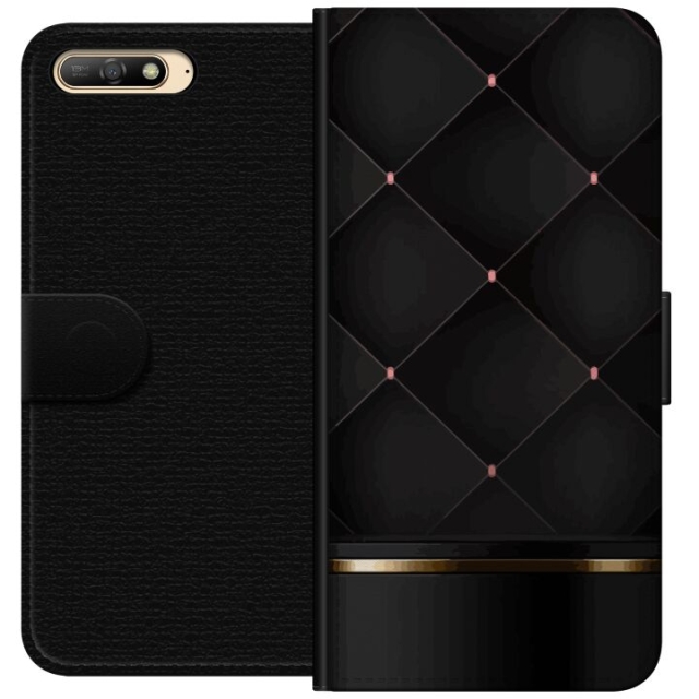 Portemonnee-hoesje voor Huawei Y6 (2018) met Luxe lijn ontwerp