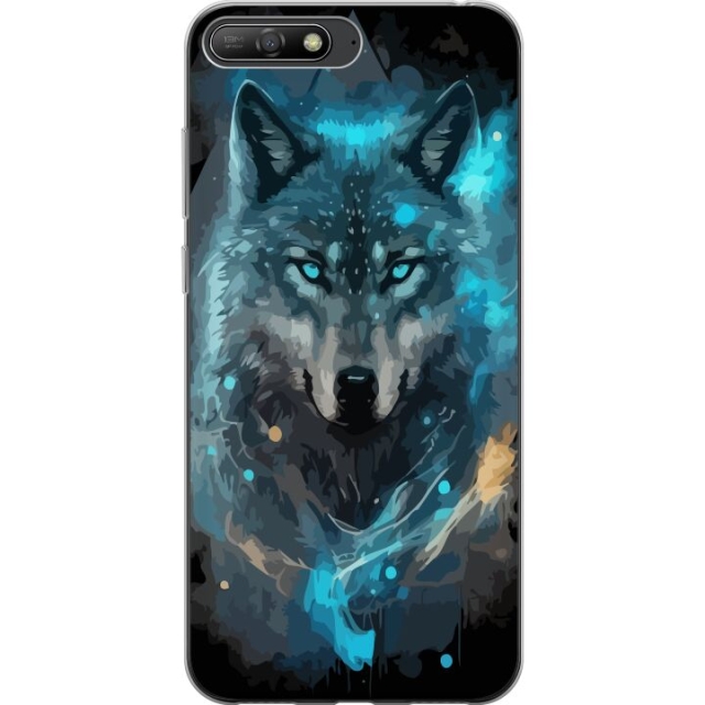 Mobiele hoes voor Huawei Y6 (2018) met Wolf ontwerp