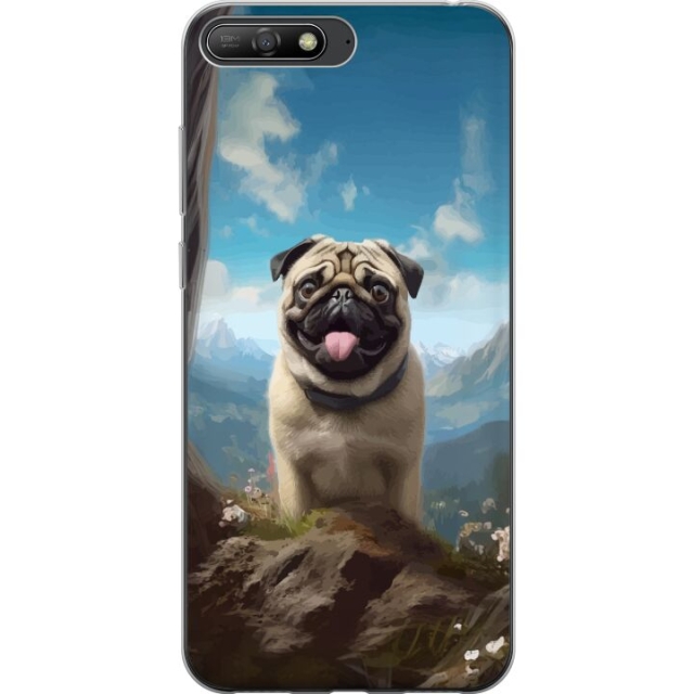 Mobiele hoes voor Huawei Y6 (2018) met Blije Hond ontwerp