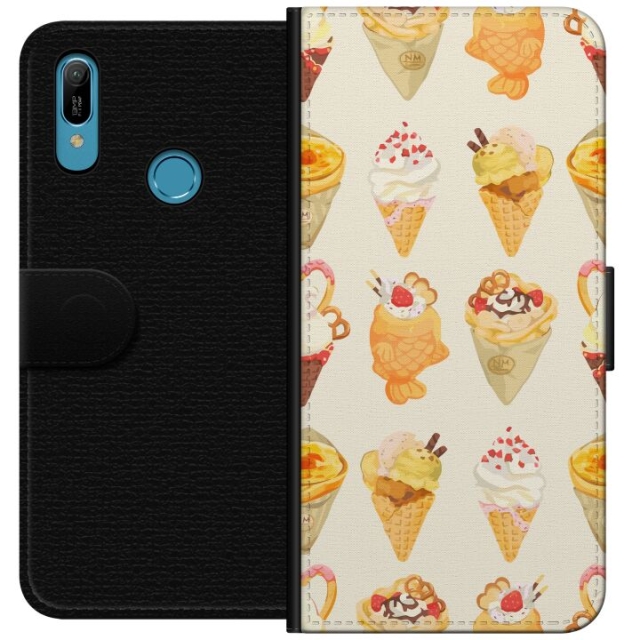 Portemonnee-hoesje voor Huawei Y6 (2019) met Glasachtig ontwerp