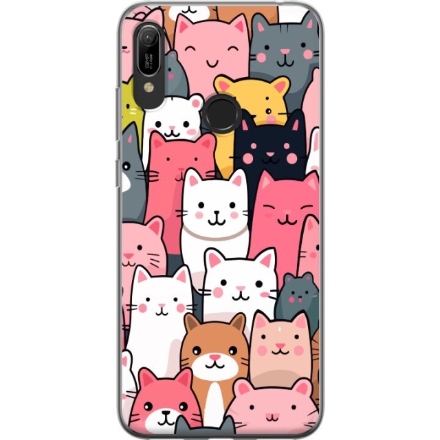 Mobiele hoes voor Huawei Y6 (2019) met Kattenpatroon ontwerp