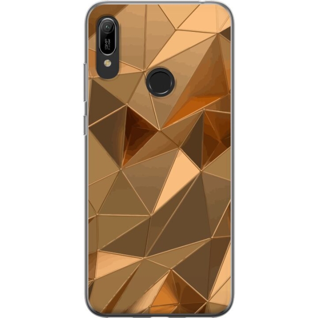 Mobiele hoes voor Huawei Y6 (2019) met 3D Goud ontwerp