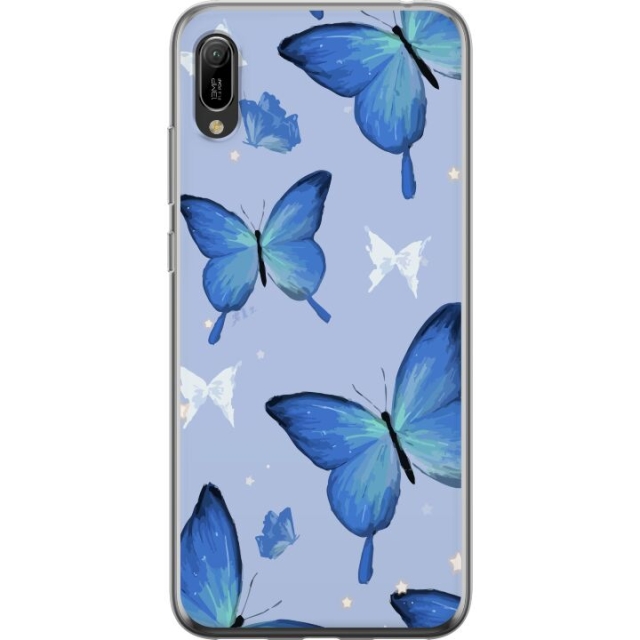 Mobiele hoes voor Huawei Y6 Pro (2019) met Blauwe vlinders ontwerp