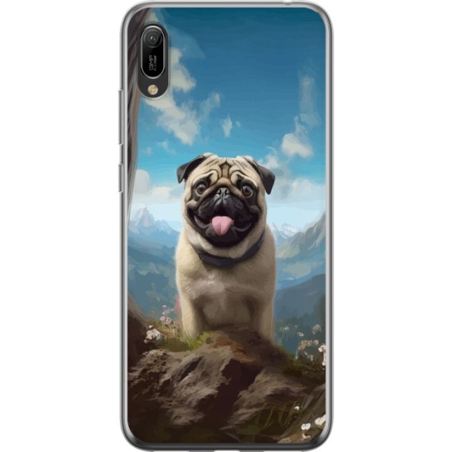 Mobiele hoes voor Huawei Y6 Pro (2019) met Blije Hond ontwerp