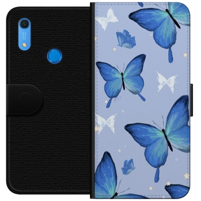 Portemonnee-hoesje voor Huawei Y6s (2019) met Blauwe vlinders ontwerp