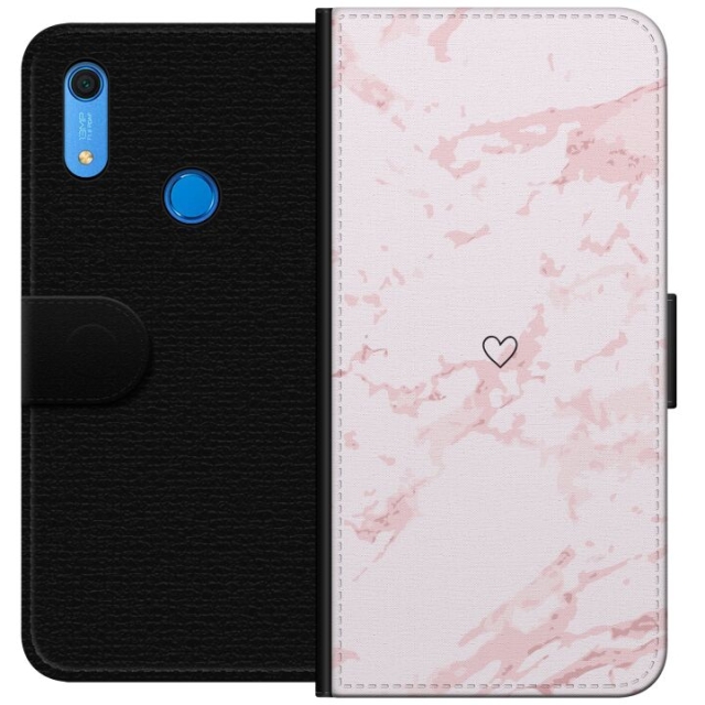 Portemonnee-hoesje voor Huawei Y6s (2019) met Roze Hart ontwerp