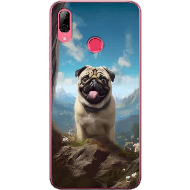 Mobiele hoes voor Huawei Y7 (2019) met Blije Hond ontwerp