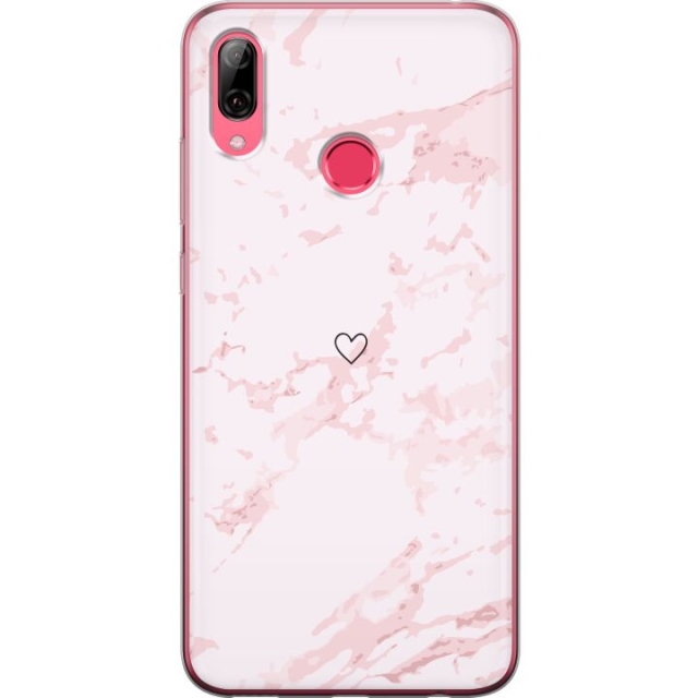 Mobiele hoes voor Huawei Y7 (2019) met Roze Hart ontwerp