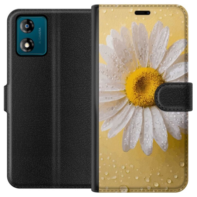 Portemonnee-hoesje voor Motorola Moto E13 met Porseleinbloem ontwerp