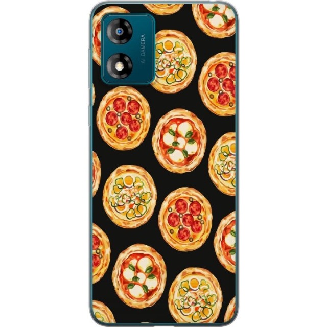 Mobiele hoes voor Motorola Moto E13 met Pizza ontwerp