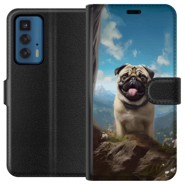Portemonnee-hoesje voor Motorola Edge 20 Pro met Blije Hond ontwerp