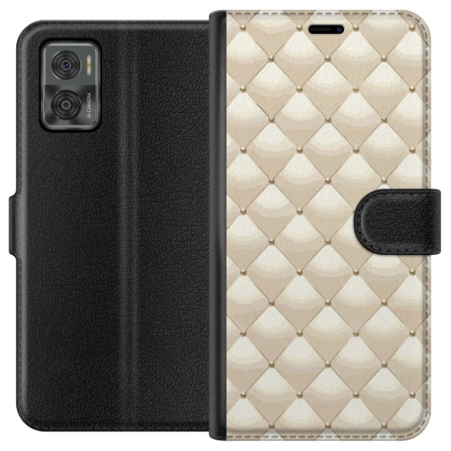 Portemonnee-hoesje voor Motorola Moto E22i met Goudglans ontwerp
