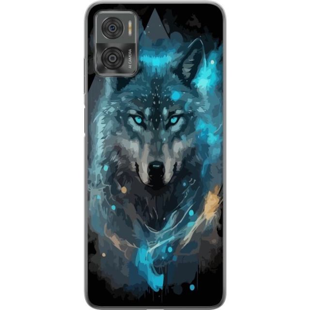 Mobiele hoes voor Motorola Moto E22i met Wolf ontwerp