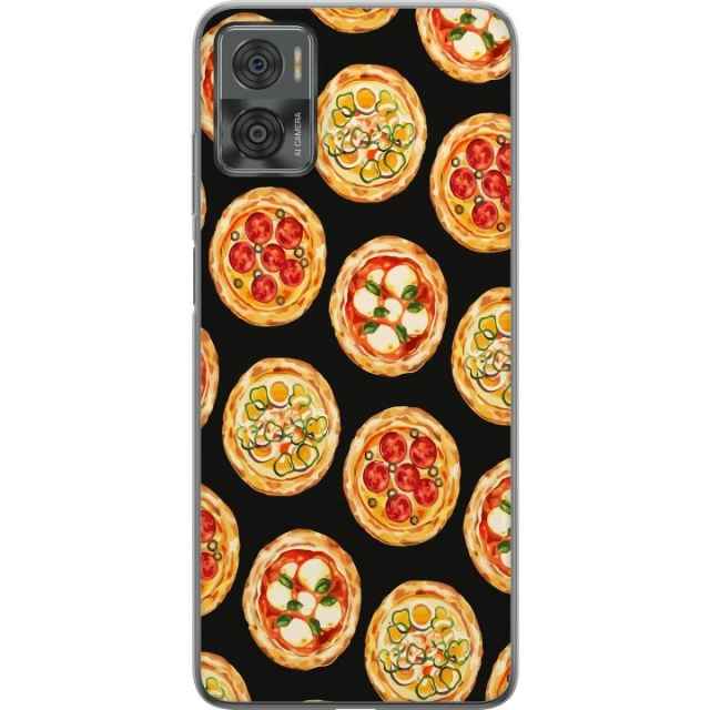 Mobiele hoes voor Motorola Moto E22i met Pizza ontwerp