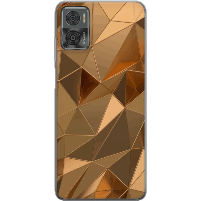 Mobiele hoes voor Motorola Moto E22i met 3D Goud ontwerp