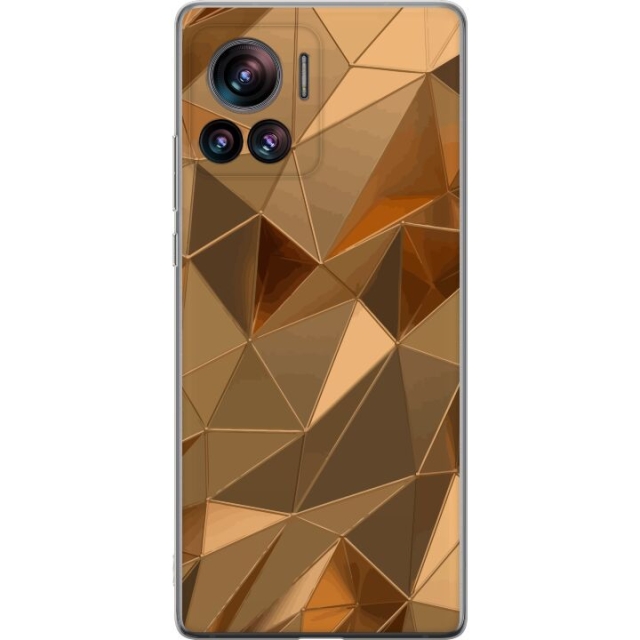 Mobiele hoes voor Motorola Edge 30 Ultra met 3D Goud ontwerp