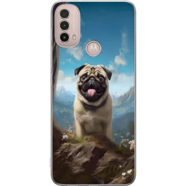 Mobiele hoes voor Motorola Moto E40 met Blije Hond ontwerp