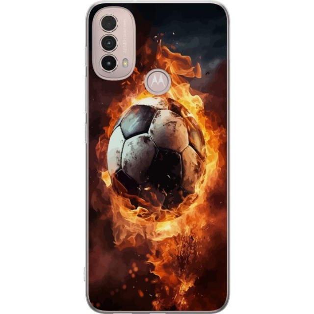 Mobiele hoes voor Motorola Moto E40 met Voetbal ontwerp