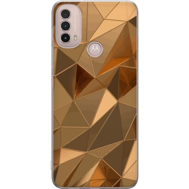 Mobiele hoes voor Motorola Moto E40 met 3D Goud ontwerp