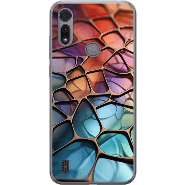 Mobiele hoes voor Motorola Moto E6i met Metallic patroon ontwerp