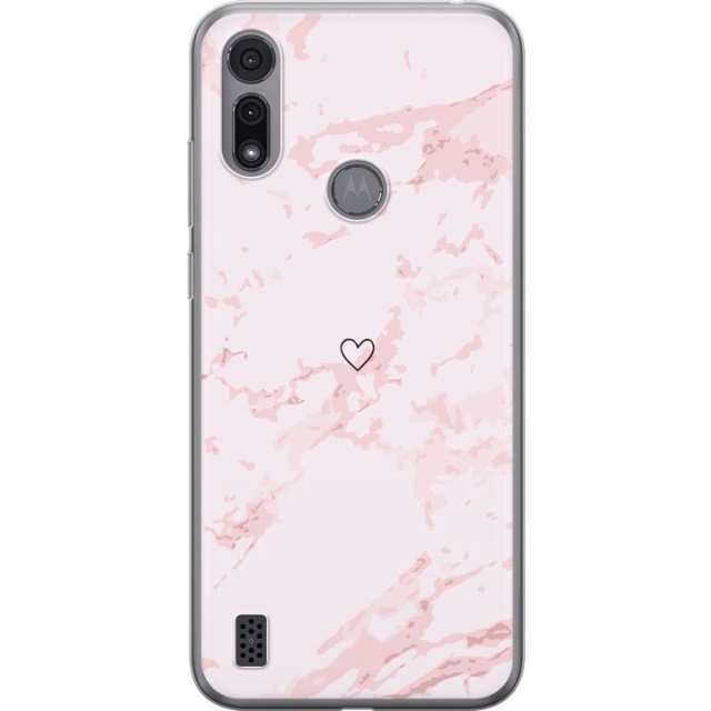 Mobiele hoes voor Motorola Moto E6i met Roze Hart ontwerp
