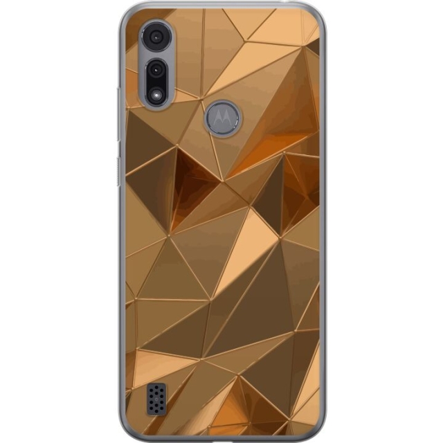 Mobiele hoes voor Motorola Moto E6i met 3D Goud ontwerp