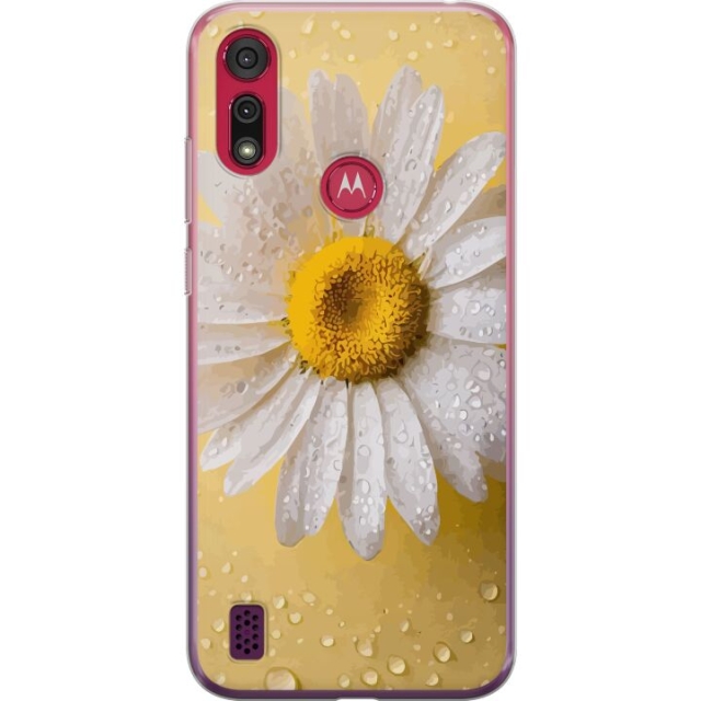 Mobiele hoes voor Motorola Moto E6s (2020) met Porseleinbloem ontwerp