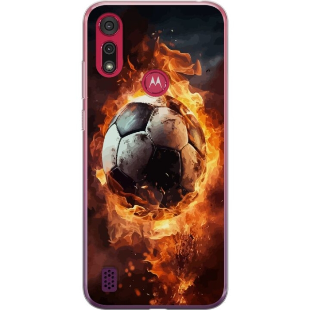 Mobiele hoes voor Motorola Moto E6s (2020) met Voetbal ontwerp
