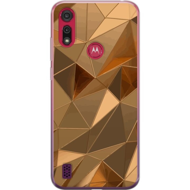 Mobiele hoes voor Motorola Moto E6s (2020) met 3D Goud ontwerp