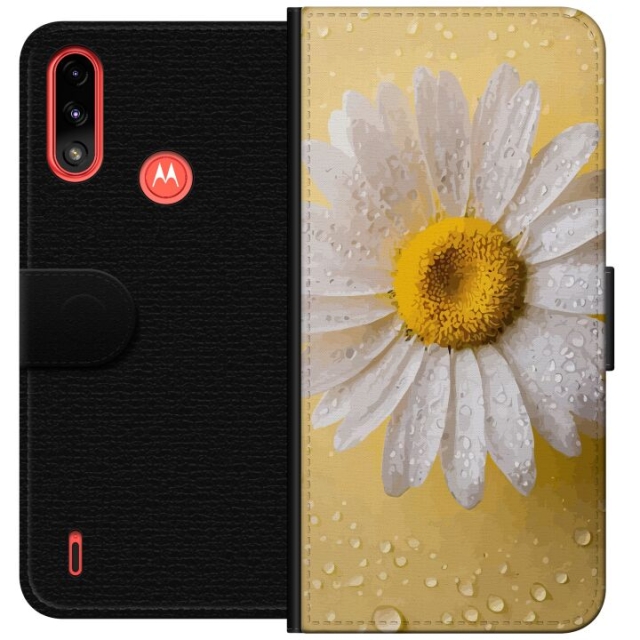 Portemonnee-hoesje voor Motorola Moto E7 Power met Porseleinbloem ontwerp