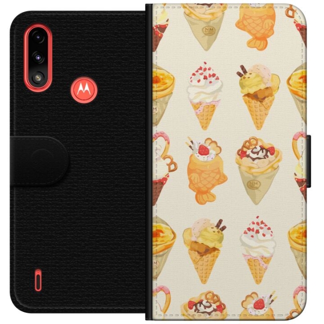 Portemonnee-hoesje voor Motorola Moto E7 Power met Glasachtig ontwerp