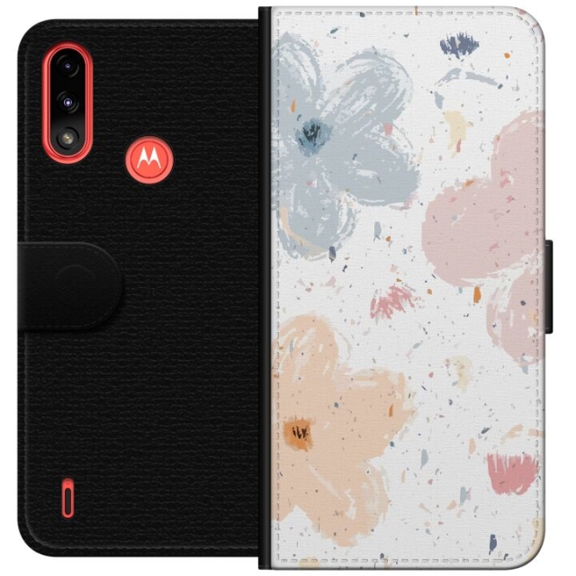 Portemonnee-hoesje voor Motorola Moto E7 Power met Bloemen ontwerp