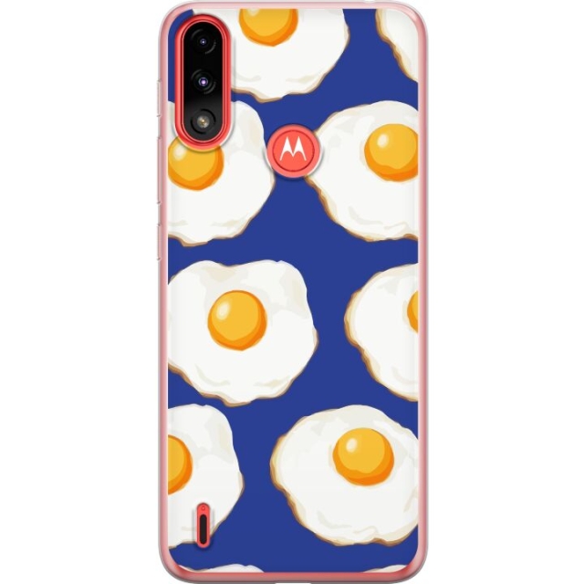 Mobiele hoes voor Motorola Moto E7 Power met Gebakken eieren ontwerp
