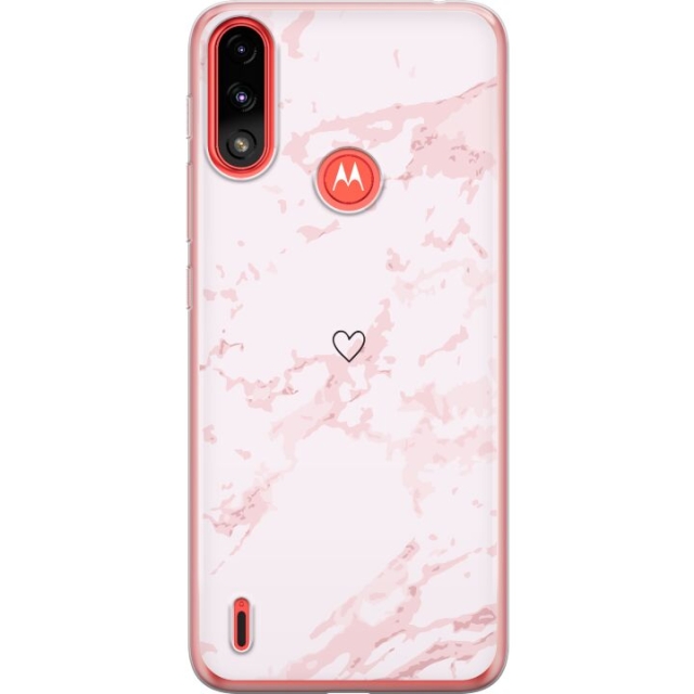 Mobiele hoes voor Motorola Moto E7 Power met Roze Hart ontwerp