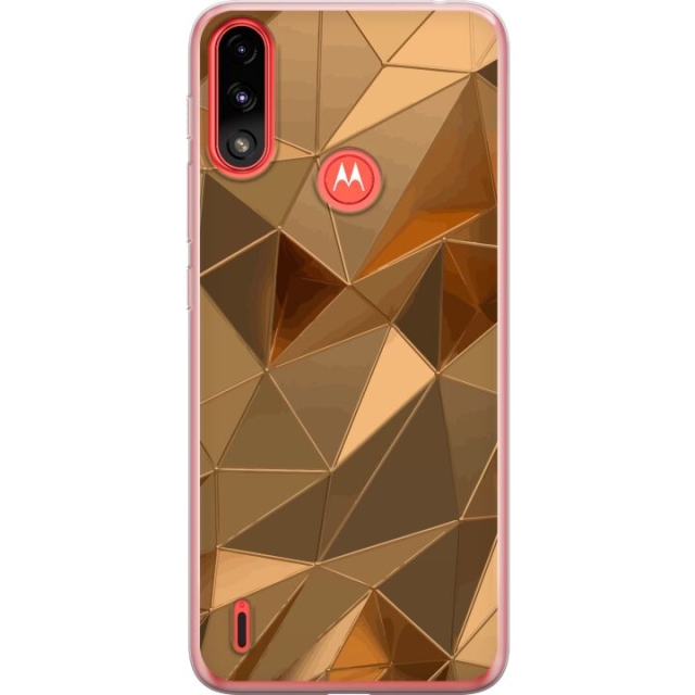 Mobiele hoes voor Motorola Moto E7 Power met 3D Goud ontwerp