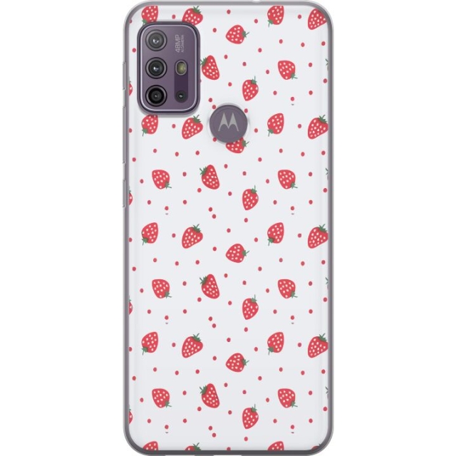 Mobiele hoes voor Motorola Moto G10 met Aardbeien ontwerp