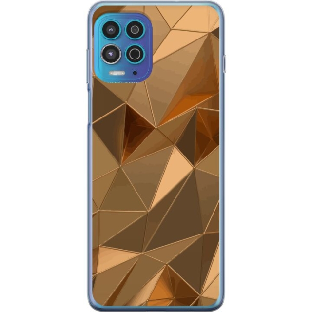 Mobiele hoes voor Motorola Moto G100 met 3D Goud ontwerp