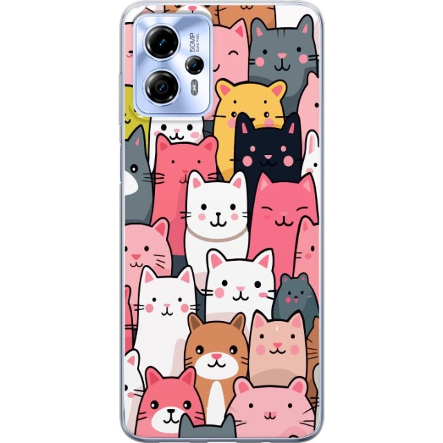 Mobiele hoes voor Motorola Moto G13 met Kattenpatroon ontwerp