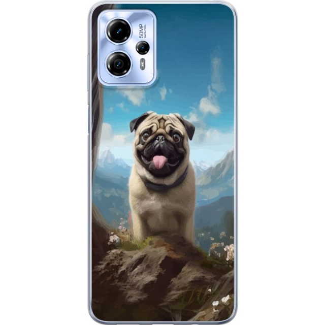 Mobiele hoes voor Motorola Moto G13 met Blije Hond ontwerp