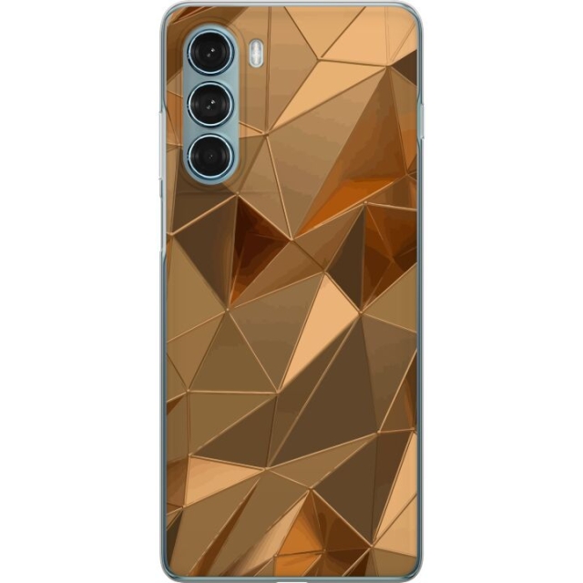 Mobiele hoes voor Motorola Moto G200 5G met 3D Goud ontwerp