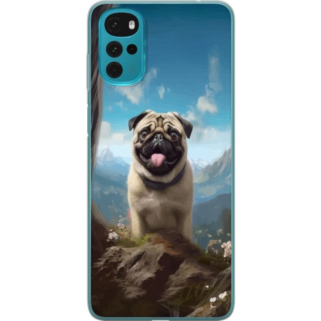 Mobiele hoes voor Motorola Moto G22 met Blije Hond ontwerp