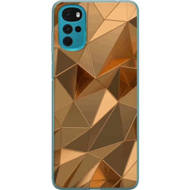 Mobiele hoes voor Motorola Moto G22 met 3D Goud ontwerp