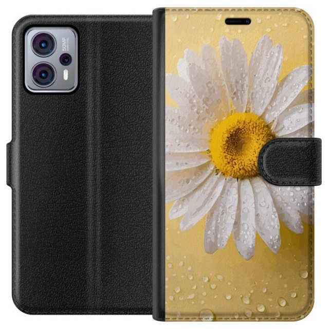 Portemonnee-hoesje voor Motorola Moto G23 met Porseleinbloem ontwerp