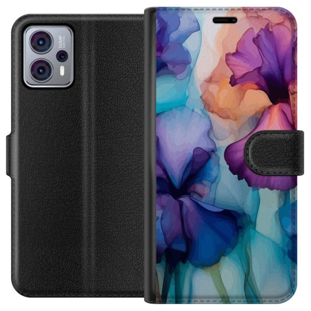 Portemonnee-hoesje voor Motorola Moto G23 met Magische bloemen ontwerp