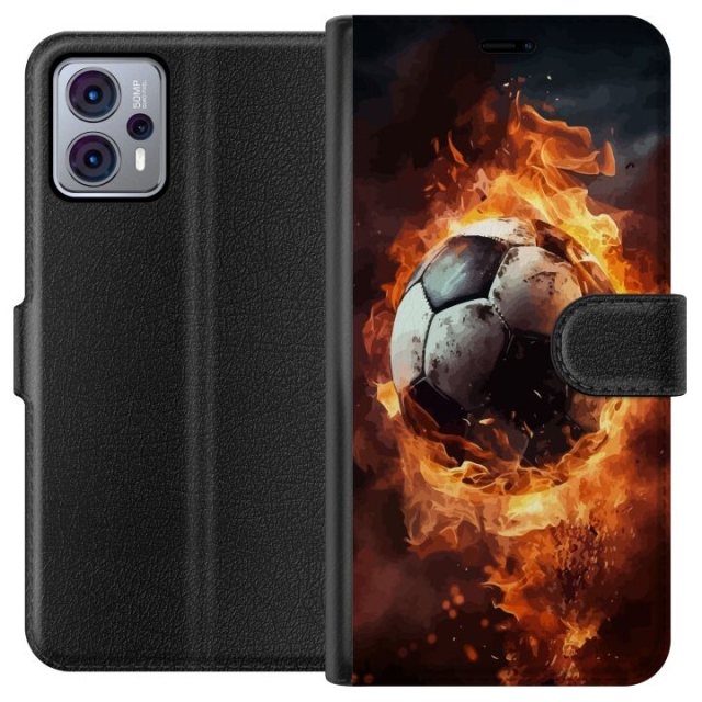 Portemonnee-hoesje voor Motorola Moto G23 met Voetbal ontwerp