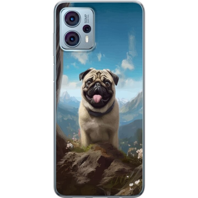 Mobiele hoes voor Motorola Moto G23 met Blije Hond ontwerp
