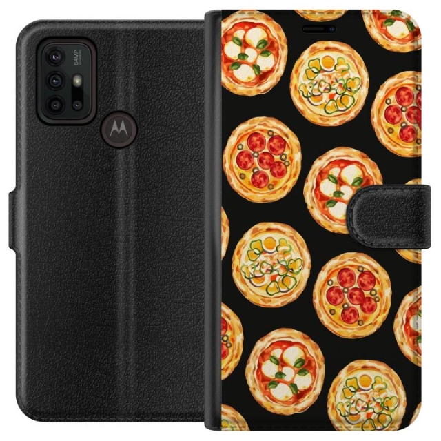 Portemonnee-hoesje voor Motorola Moto G30 met Pizza ontwerp