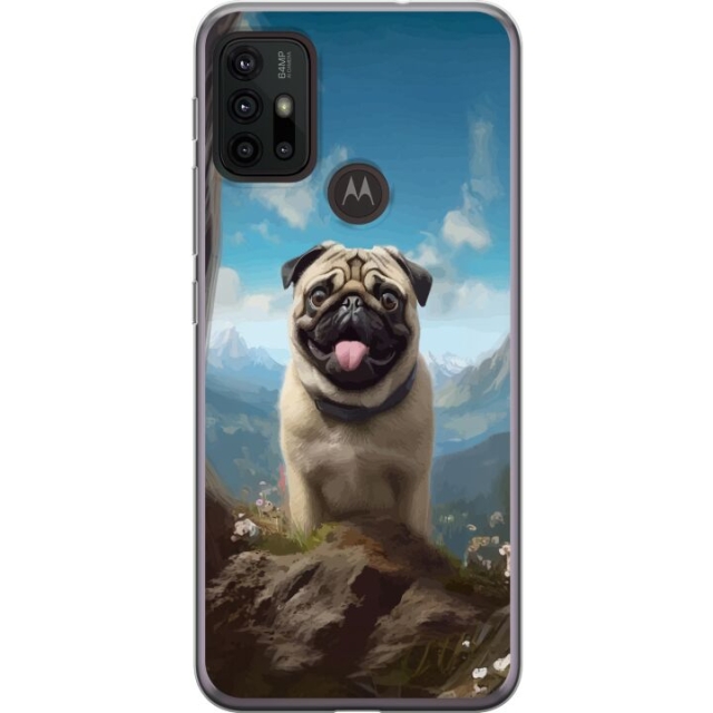 Mobiele hoes voor Motorola Moto G30 met Blije Hond ontwerp